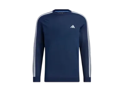 adidas Lightweight 3-Stripes Long Sleeve Crew Neck Sweater "Collegiate Navy"