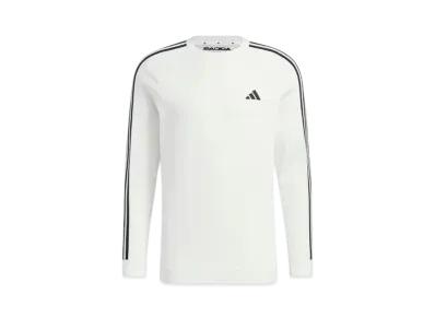 adidas Lightweight 3-Stripes Long Sleeve Crew Neck Sweater "White"