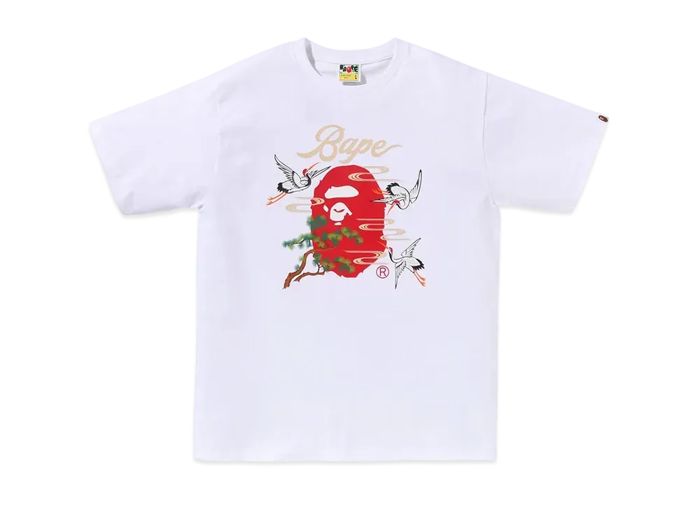 A BATHING APE Japanese Crane Tee "White"