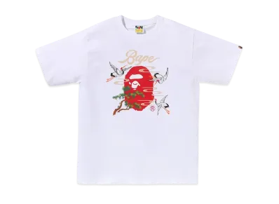 A BATHING APE Japanese Crane Tee "White"