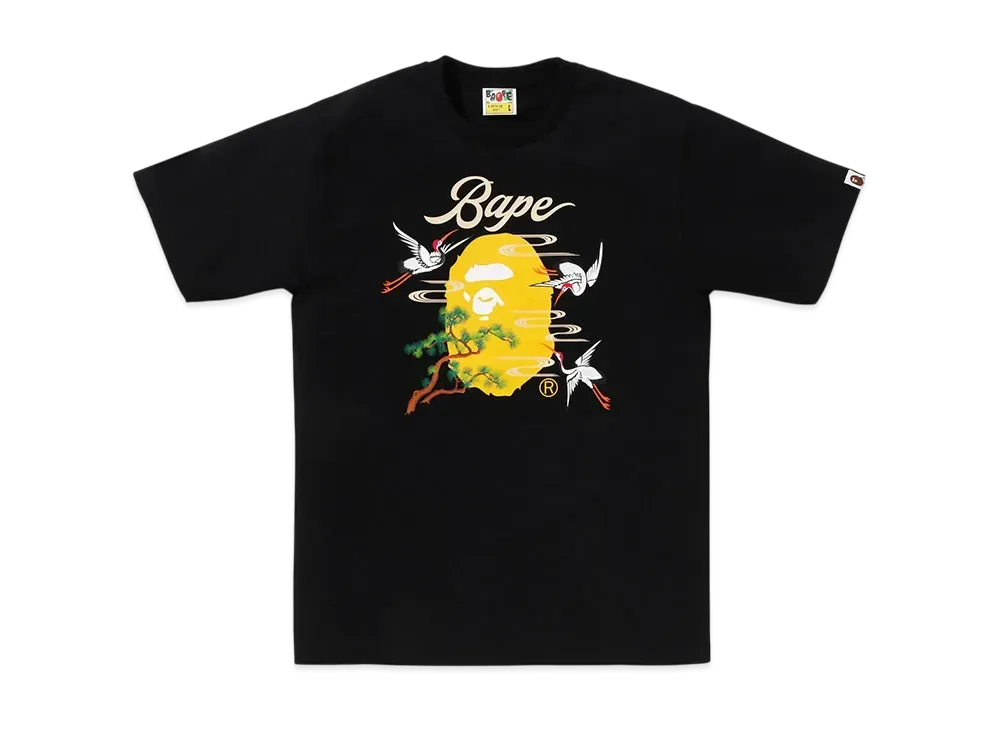 A BATHING APE Japanese Crane Tee "Black"