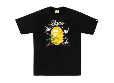 A BATHING APE Japanese Crane Tee "Black"