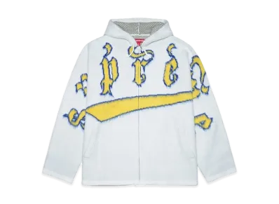 Supreme Accent Brushed Zip Up Hooded Sweater "White"