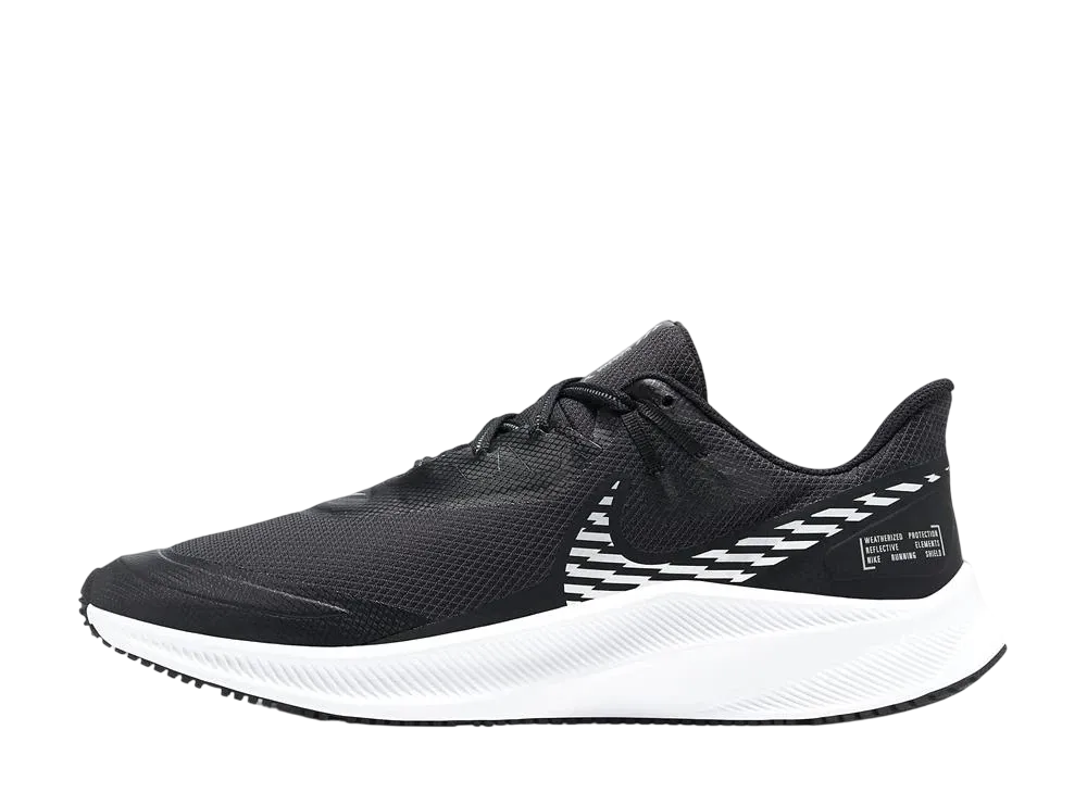 ナイキ クエスト3 シールド "ブラック/ダークスモークグレー/ホワイト/メタリックシルバー"