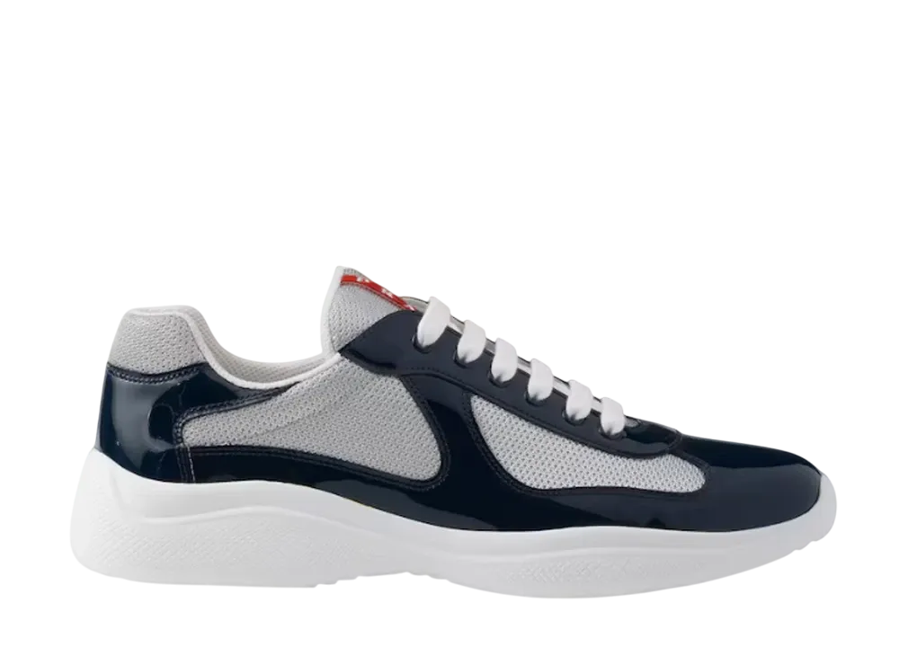 PRADA Patent Leather and Technical Fabric Prada America's Cup Sneakers "Royal Blue/Silver"