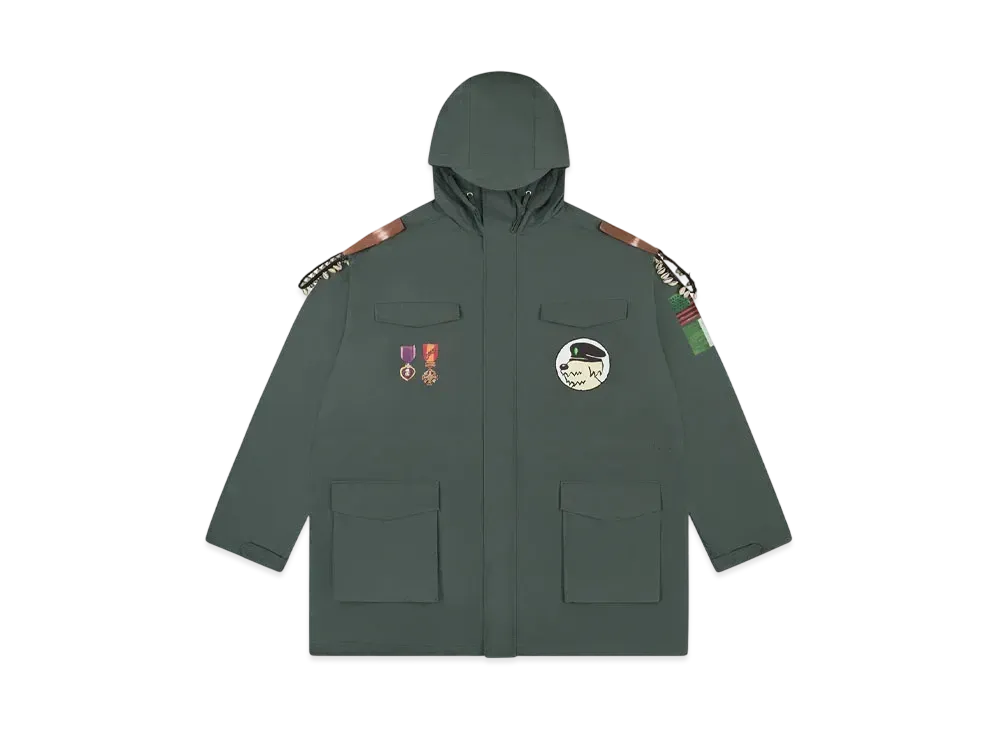 DENIM TEARS No Blacks No Irish No Dogs Parka "Army Green"