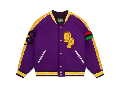 DENIM TEARS Come Out Fighting Varsity Jacket "Purple"