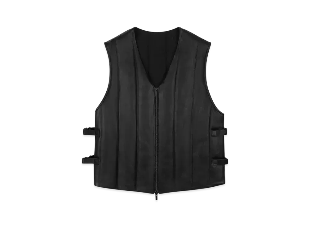 DENIM TEARS Oakland Leather Vest "Black"