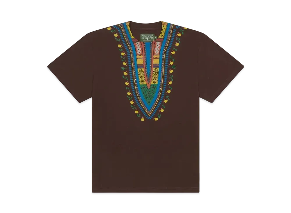 DENIM TEARS Dashiki Trompe L'oeil Tee "Brown"