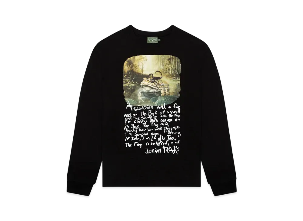 DENIM TEARS LS Frog & Scorpion Fable "Black"