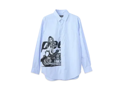 HYSTERIC GLAMOUR Speedster Regular Collar Shirt "Blue"