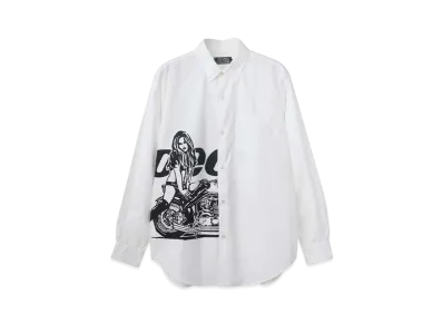 HYSTERIC GLAMOUR Speedster Regular Collar Shirt "White"