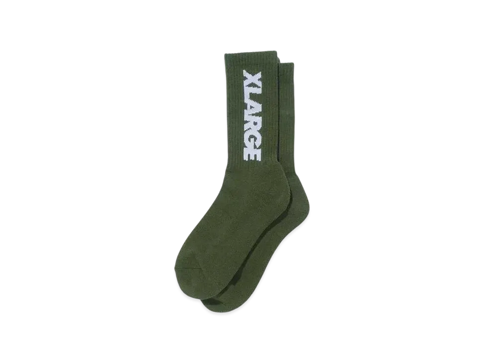 XLARGE Standard Logo Middle Socks "Olive"