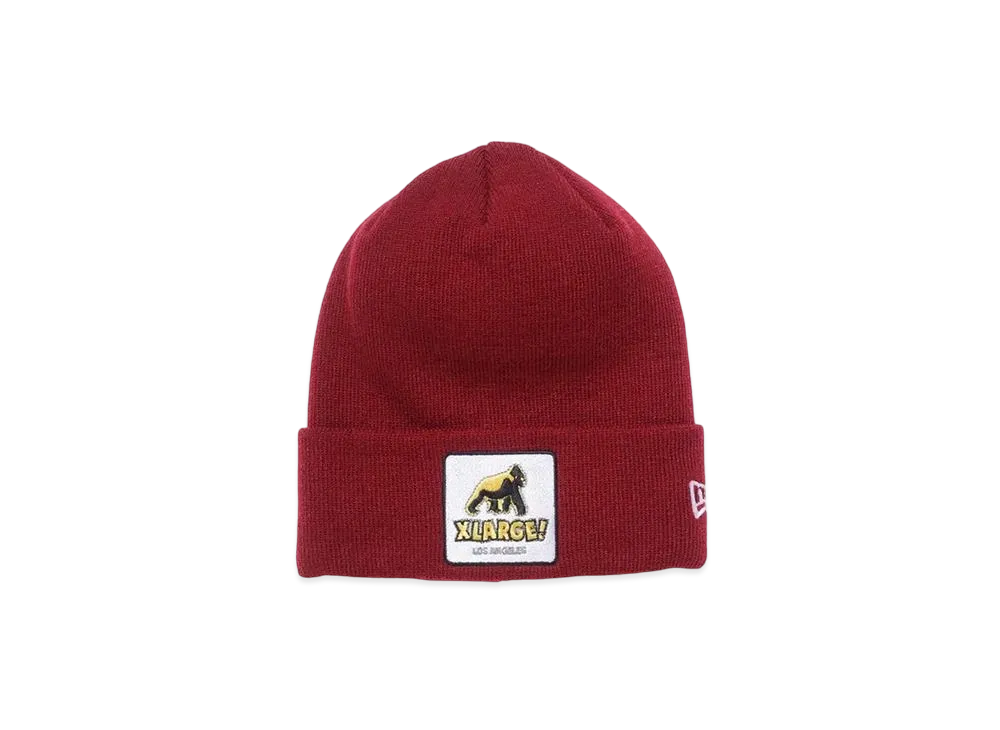 XLARGE x NEW ERA WALKING APE CUFF BEANIE "Burgundy"