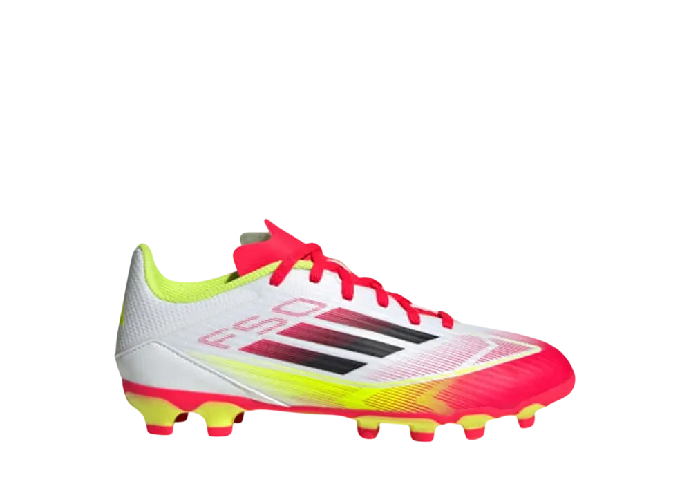 adidas GS F50 League HG/AG "Cloud White/Core Black/Solar Yellow"