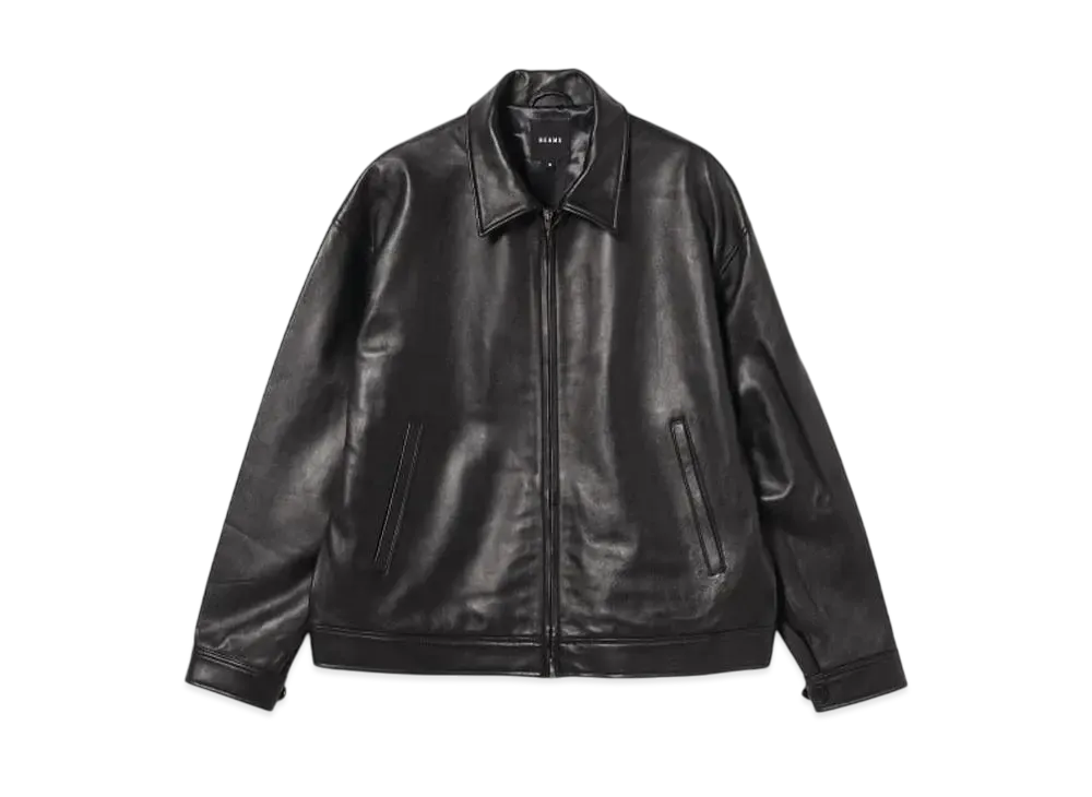 BEAMS Leather Zip Blouson "Balck"