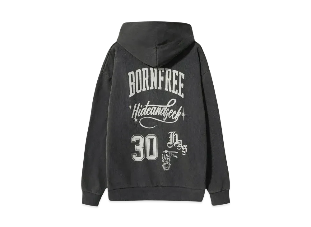 Hide and Seek Team Hooded Sweat Shirt (Big Silhouette) "D-BLACK"