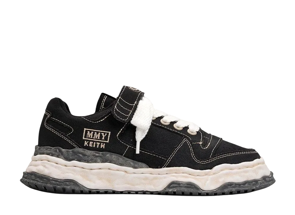 メゾンミハラヤスヒロ キース OG ソール ガーメントダイ キャンバス ロートップ スニーカー "ブラック" (A14FW710)