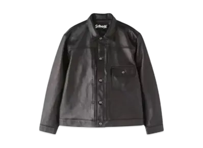 Schott Sheep Leather 1st Trucker Jacket "Black"