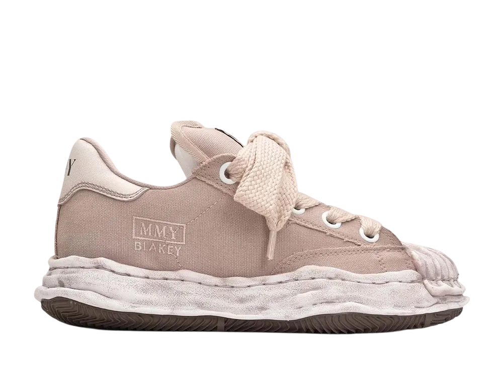 メゾンミハラヤスヒロ ブレイキー パファー OG ソール ガーメントダイ キャンバス ロートップ スニーカー "グレー" (A14FW739)