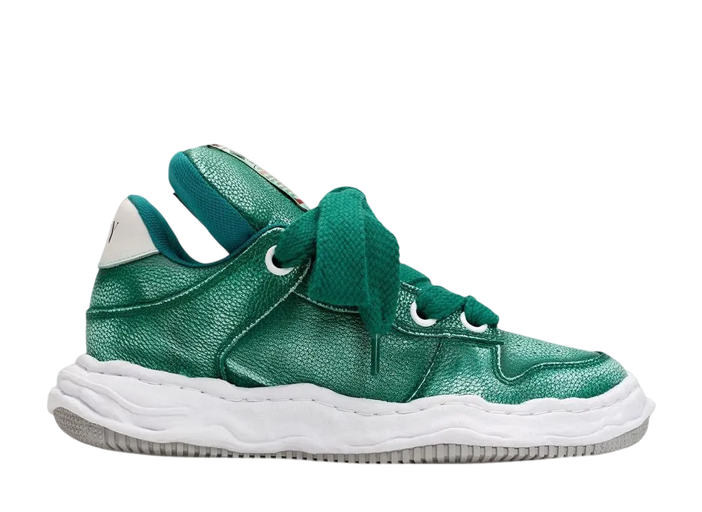 メゾンミハラヤスヒロ ウェインパファー OG ソール ブラッシュシュリンクレザー ロートップ スニーカー "グリーン" (A14FW732)