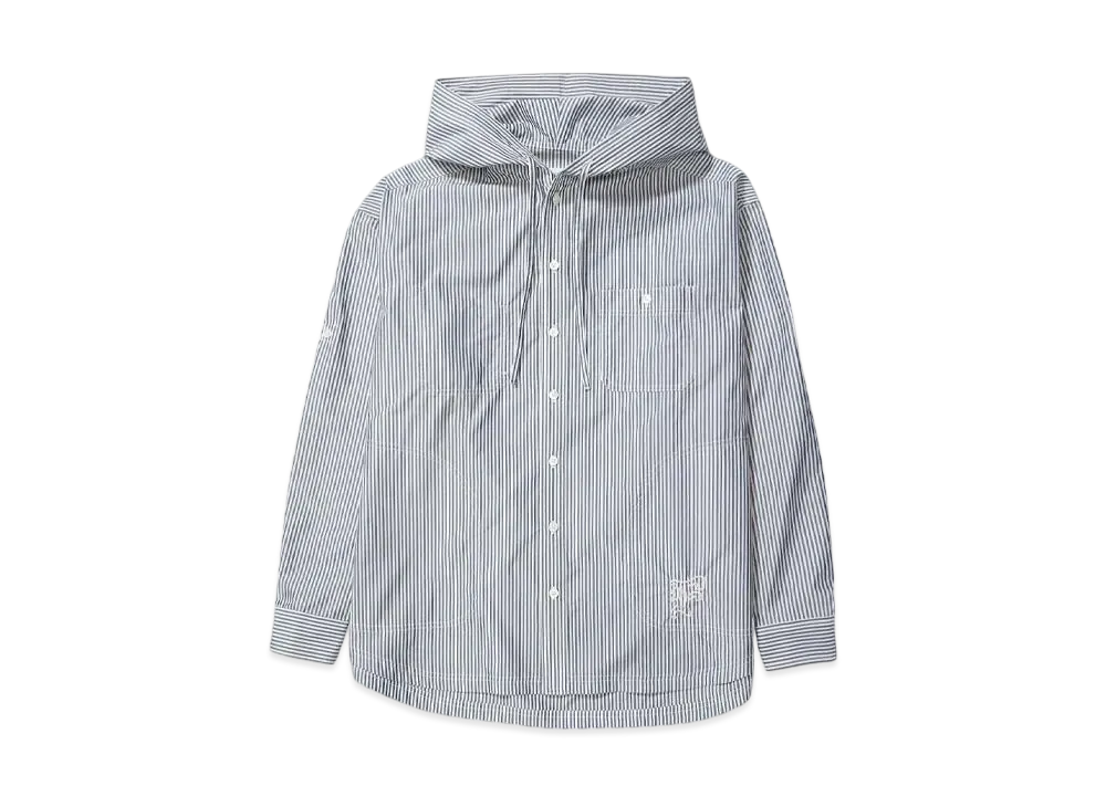 FACETASM HOODED SHIRT "BLUE STRIPES"