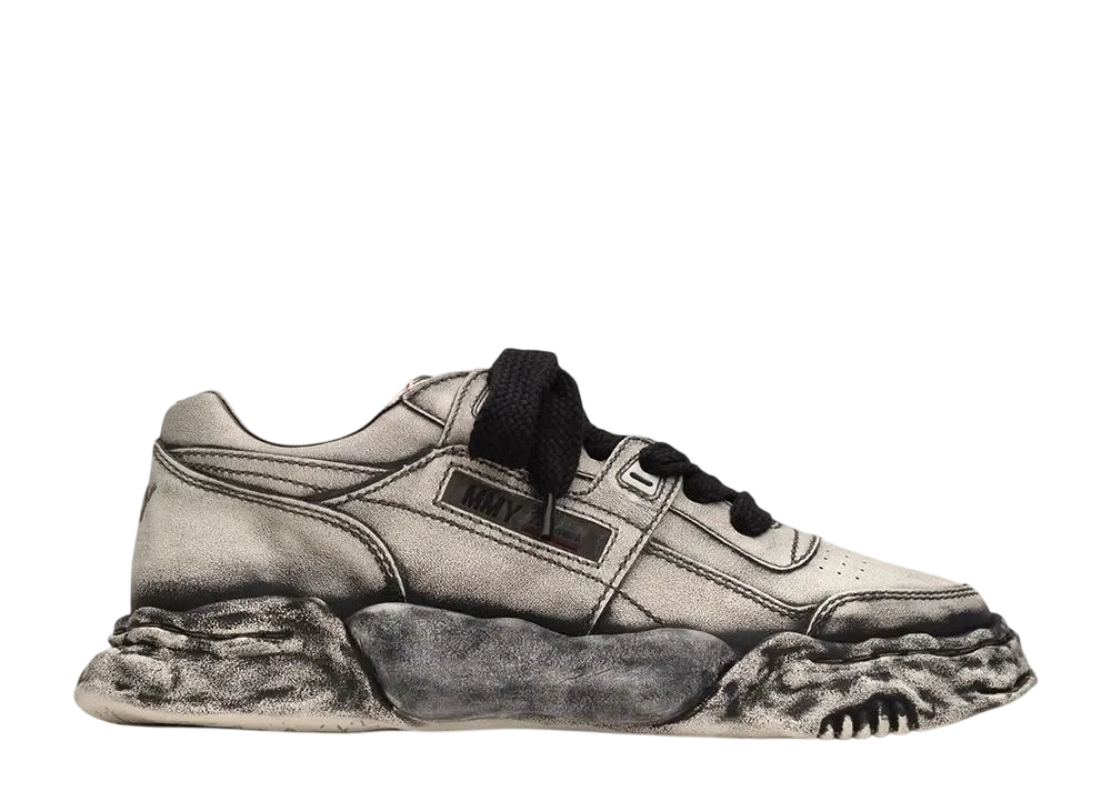 メゾンミハラヤスヒロ パーカー OG ソール フェイデッドエフェクトレザー ロートップ スニーカー "ブラック" (A14FW735)