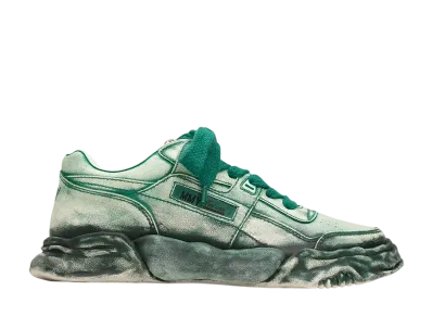 Maison MIHARA YASUHIRO PARKER OG Sole Faded Effect Leather Low-top Sneaker "Green"