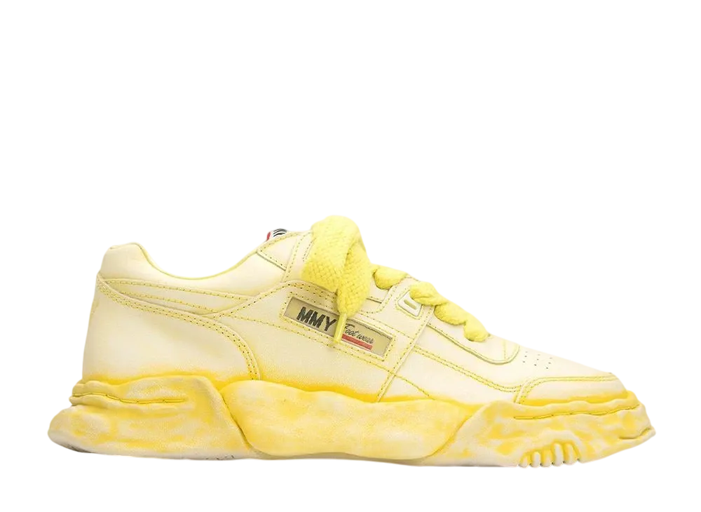 メゾンミハラヤスヒロ パーカー OG ソール フェイデッドエフェクトレザー ロートップ スニーカー "イエロー" (A14FW735)