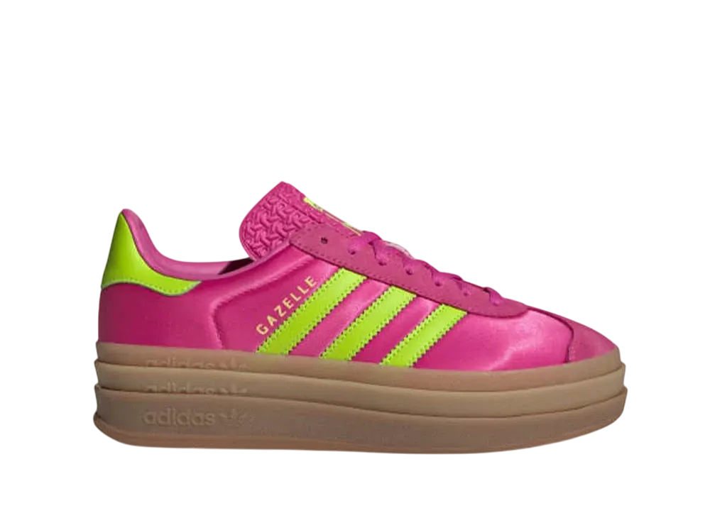 adidas Women's Gazelle Bold "Semi Lucid Fuchsia/Solar Slime/Gold Metallic"