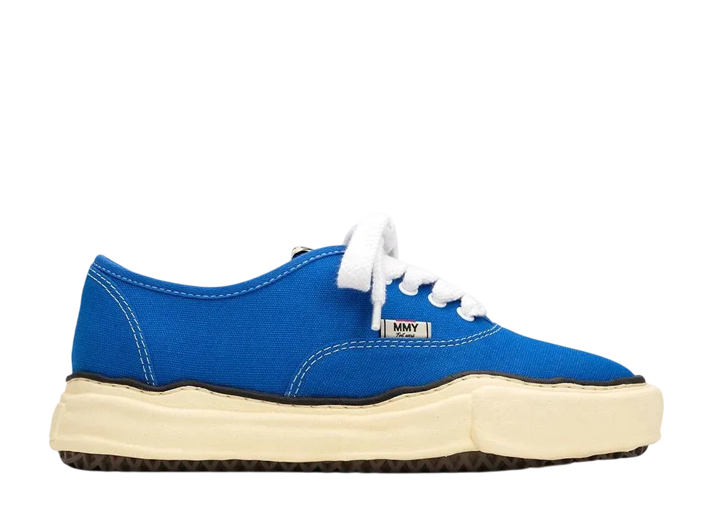 メゾンミハラヤスヒロ ベイカー ヴィンテージライク OG ソール キャンバス ロートップ スニーカー "CLブルー" (A09FW735)