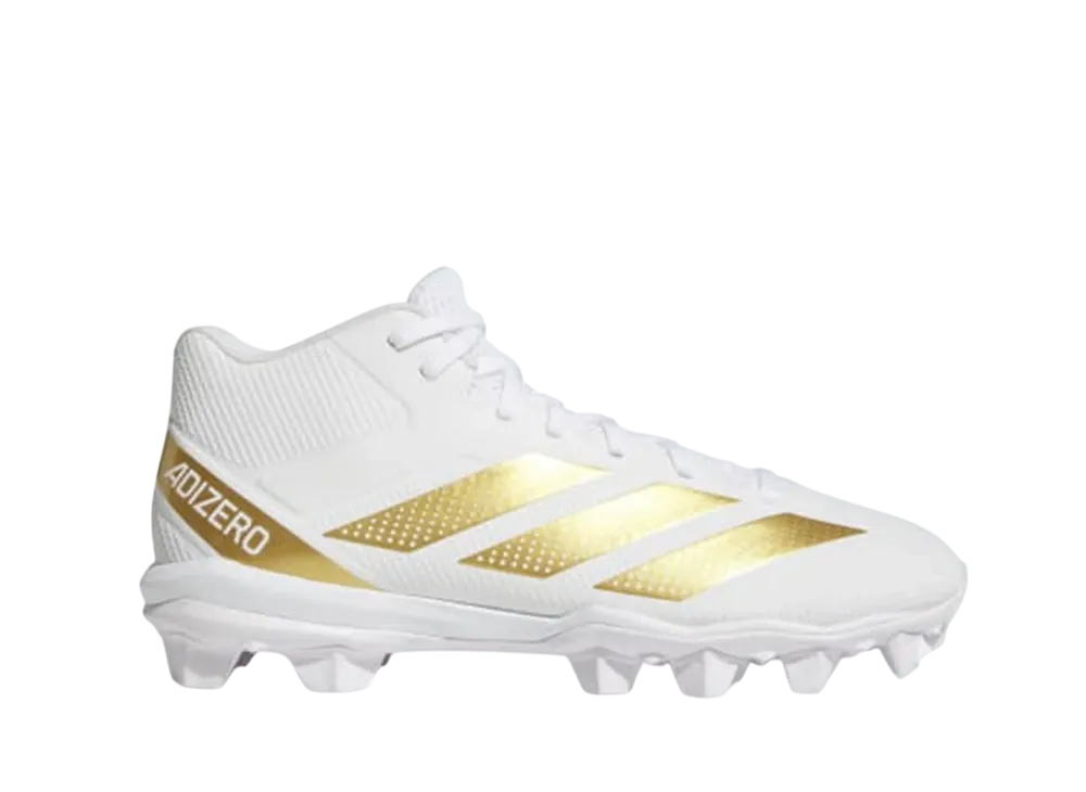 アディダス アディゼロ インパクト2 モウルディド ラバー フットボールスパイク "クラウドホワイト/ゴールドメタリック"
