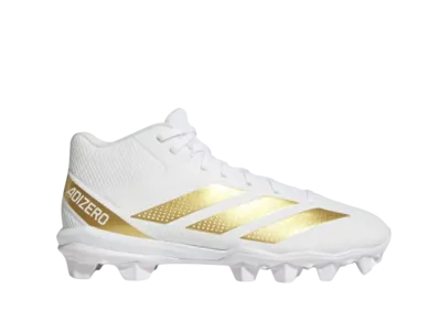adidas Adizero Impact 2 Molded Rubber Football Cleats "Cloud White/Gold Metallic"