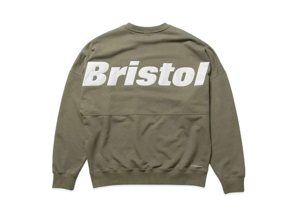 F.C.Real Bristol Big Logo Crewneck Baggy Sweat "Khaki"
