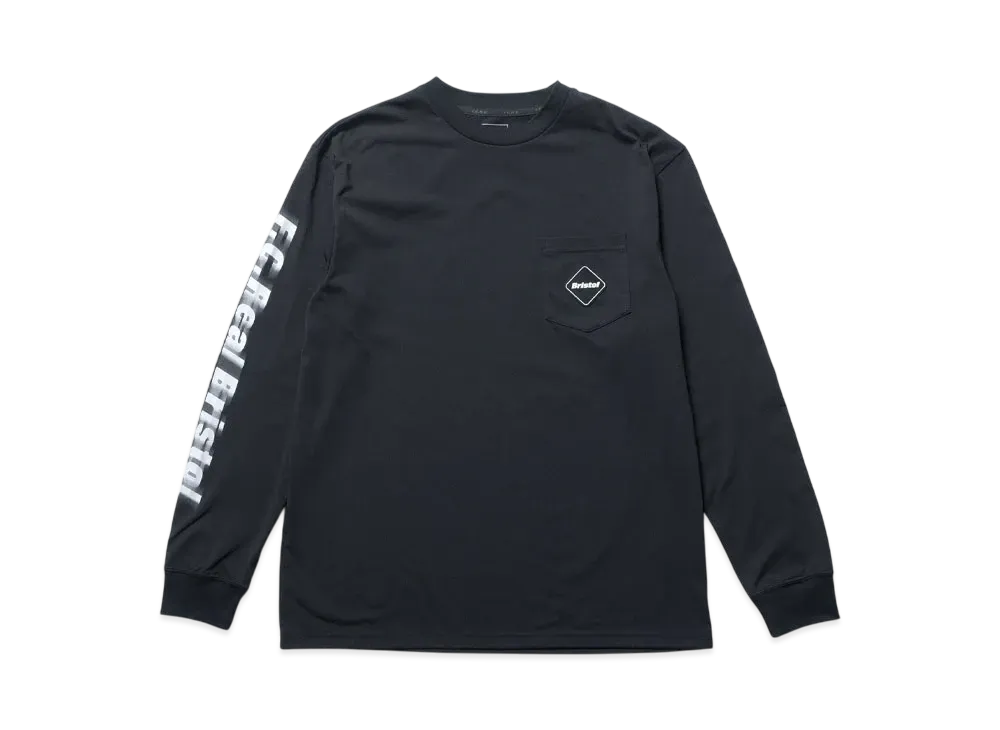 F.C.Real Bristol Blurred Logo L/S Team Pocket Tee "Black"