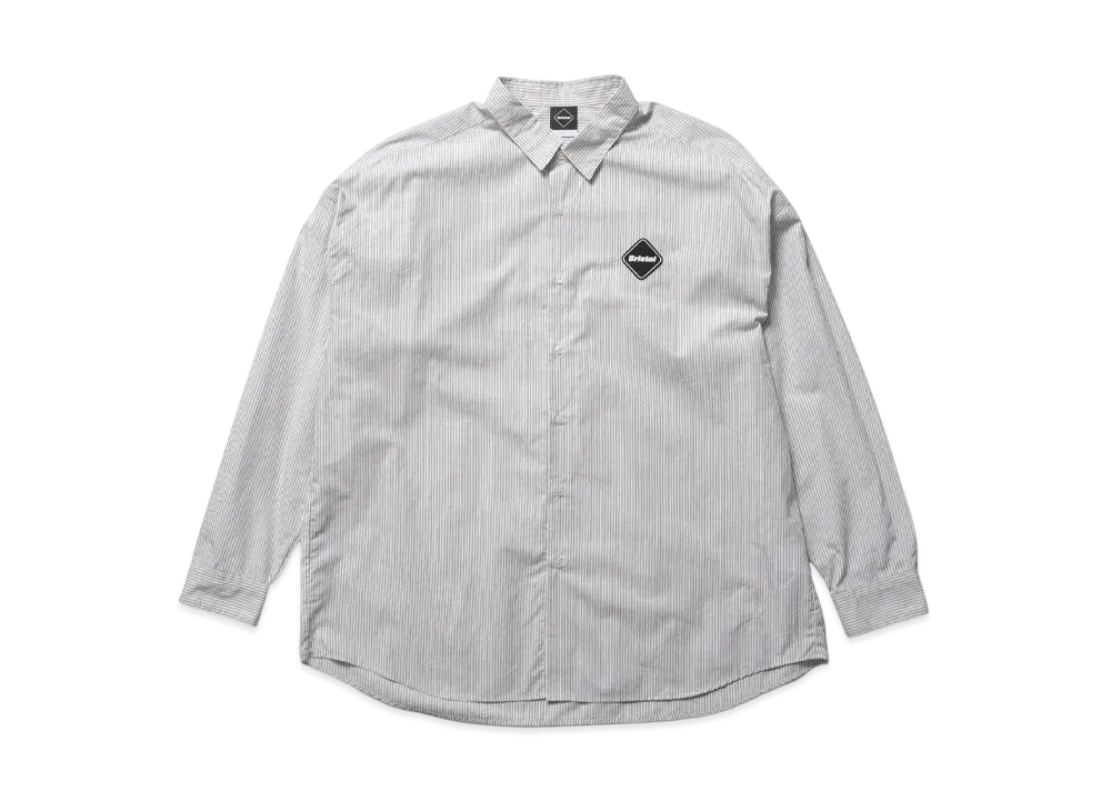 F.C.Real Bristol Big Logo L/S Baggy Shirt "Gray Stripe"