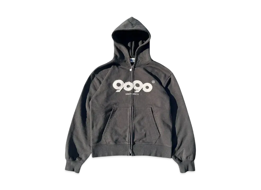 9090 9090 OG Logo Zip Hoodie "CHARCOAL BLACK"