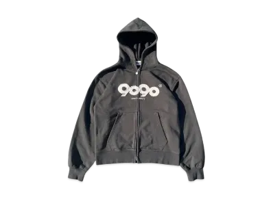 9090 9090 OG Logo Zip Hoodie "CHARCOAL BLACK"