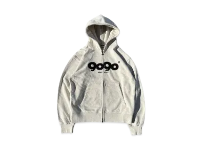 9090 9090 OG Logo Zip Hoodie "HEATHER WHITE"