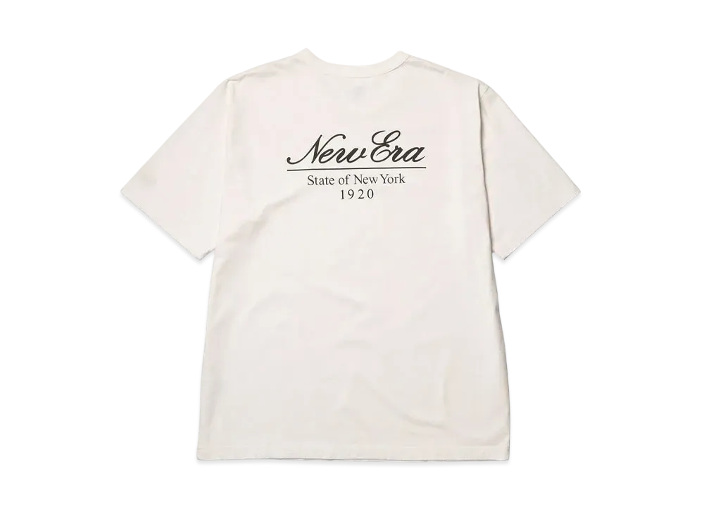 NEW ERA Short Sleeve Washed Cotton T-shirt Classic Script Logo "Off White"