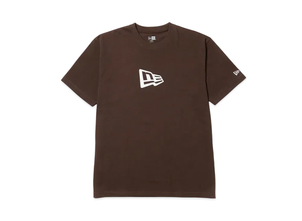 NEW ERA Short Sleeve Cotton T-shirt Flag Logo Mid Regular Fit "Walnut"