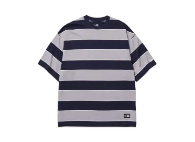 NEW ERA Short Sleeve Oversized Cotton T-shirt Multi Border "Navy"