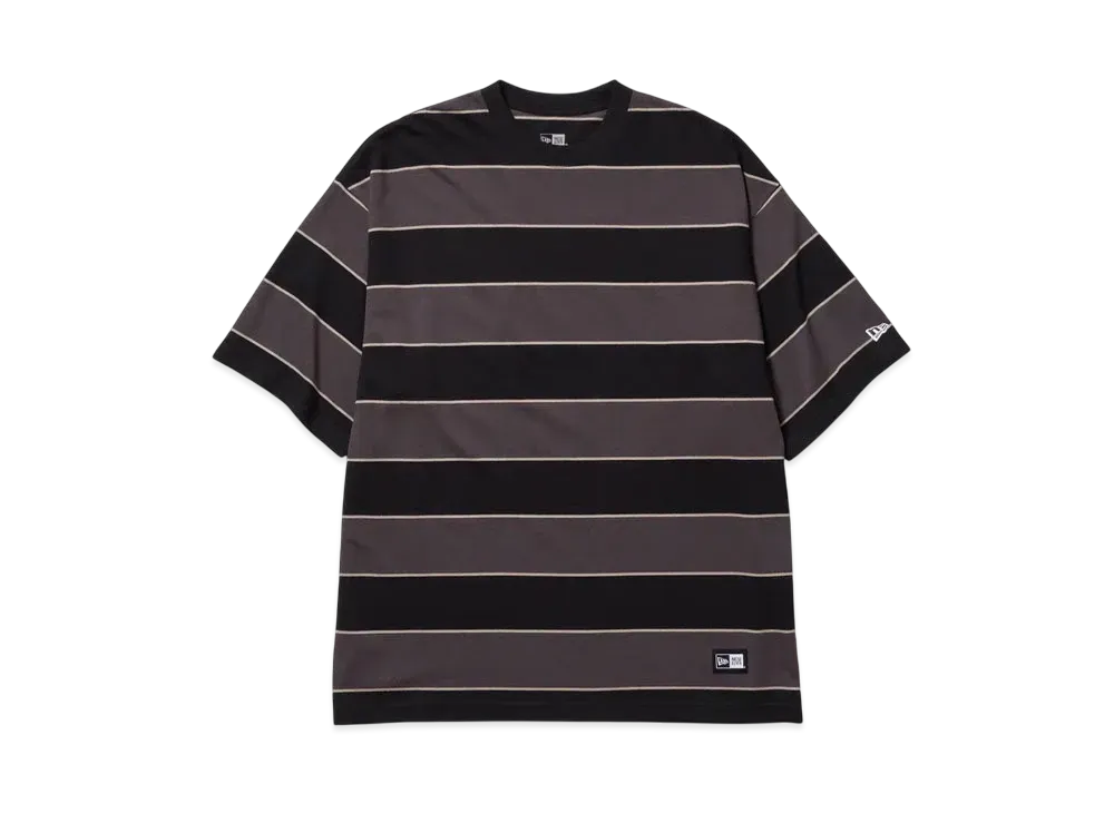 NEW ERA Short Sleeve Oversized Cotton T-shirt Multi Border "Black"