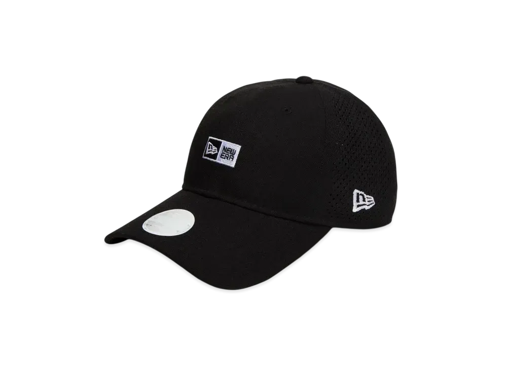 NEW ERA Golf Women's 9Twenty Long Visor Laser Perforated Mini Box Logo "Black"