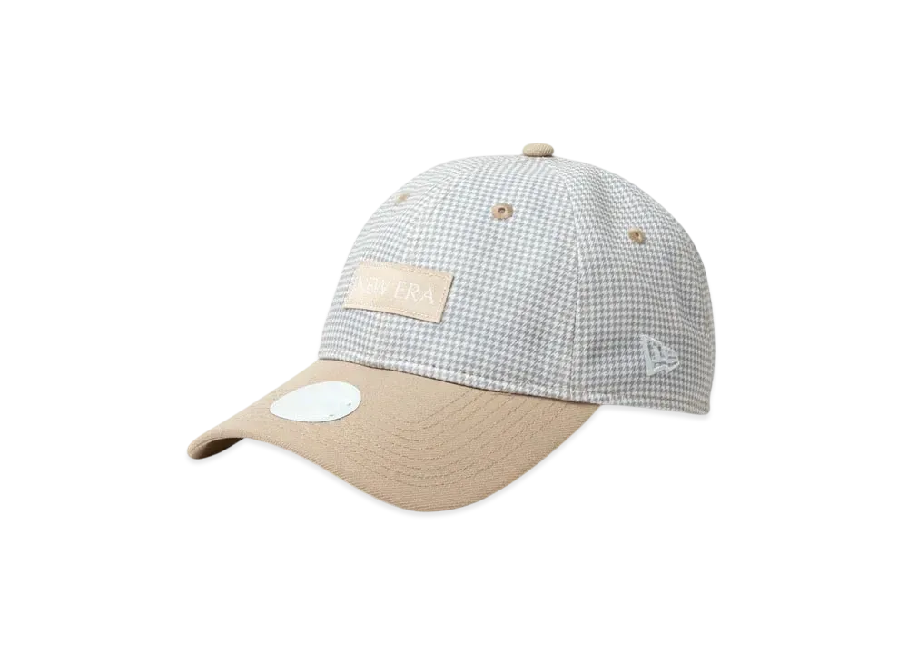 NEW ERA Golf Women's 9Twenty Long Visor Houndstooth "White/Beige"