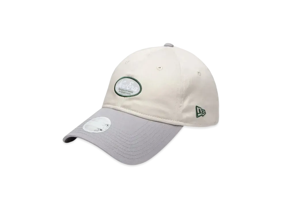NEW ERA Golf Women's 9Twenty Long Visor Stretch Cotton Washable Oval Logo "Stone/Gray"