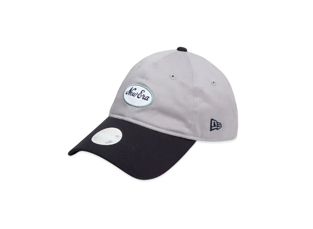 NEW ERA Golf Women's 9Twenty Long Visor Stretch Cotton Washable Oval Logo "Gray/Navy"