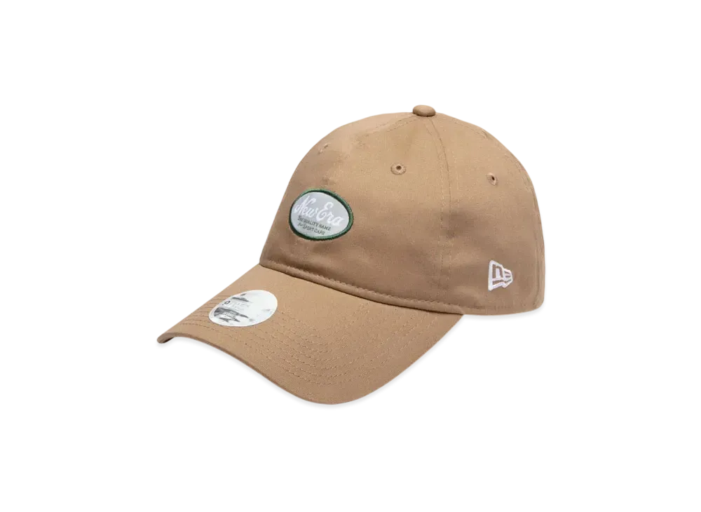 NEW ERA Golf Women's 9Twenty Long Visor Stretch Cotton Washable Oval Logo "Khaki"