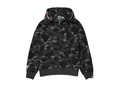 A BATHING APE Color Camo Shark Full Zip Hoodie "Black"