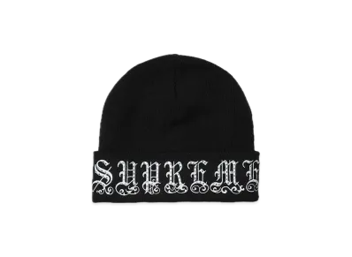 Supreme Old English Rhinestone Beanie "Black"